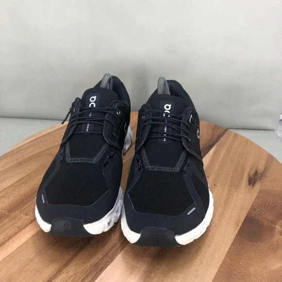 On Running Women's Black Mesh Athletic Sneakers with White Sole - Picture 2 of 8